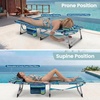 image:imageGiantex 2Pack Tanning Chair with 5 Adjustable Position Face amp Arm Hole HandShoulder Strap Removable Pillow Side Pocket 330 Lbs Capacity Lounge Chair Outdoor for Beach Sunbathing BlueStripe