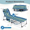image:imageGiantex 2Pack Tanning Chair with 5 Adjustable Position Face amp Arm Hole HandShoulder Strap Removable Pillow Side Pocket 330 Lbs Capacity Lounge Chair Outdoor for Beach Sunbathing BlueStripe
