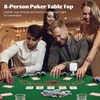 image:imageGiantex 48 Poker Table Top  8 Player Foldable Texas Holdem Poker Table Topper wCarrying Bag Cup Holders Chip Trays Portable AntiSlip Blackjack Octagonal Poker Mat Layout for Card Casino GameGreen With Text