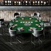 image:imageGiantex 48 Poker Table Top  8 Player Foldable Texas Holdem Poker Table Topper wCarrying Bag Cup Holders Chip Trays Portable AntiSlip Blackjack Octagonal Poker Mat Layout for Card Casino GameGreen With Text