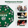 image:imageGiantex 48 Poker Table Top  8 Player Foldable Texas Holdem Poker Table Topper wCarrying Bag Cup Holders Chip Trays Portable AntiSlip Blackjack Octagonal Poker Mat Layout for Card Casino GameGreen With Text
