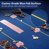 image:imageGiantex 79 x 36 Inch Poker Table Top Foldable 8 Player Texas Holdem Poker Table Topper wCarry Bag Cup Holders Chip Trays Portable AntiSlip Blackjack Card Board Poker Mat Layout for CasinoBlue