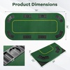 image:imageGiantex 79 x 36 Inch Poker Table Top Foldable 8 Player Texas Holdem Poker Table Topper wCarry Bag Cup Holders Chip Trays Portable AntiSlip Blackjack Card Board Poker Mat Layout for CasinoDark Green
