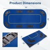 image:imageGiantex 79 x 36 Inch Poker Table Top Foldable 8 Player Texas Holdem Poker Table Topper wCarry Bag Cup Holders Chip Trays Portable AntiSlip Blackjack Card Board Poker Mat Layout for CasinoBlue