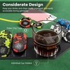 image:imageGiantex 79 x 36 Inch Poker Table Top Foldable 8 Player Texas Holdem Poker Table Topper wCarry Bag Cup Holders Chip Trays Portable AntiSlip Blackjack Card Board Poker Mat Layout for CasinoDark Green