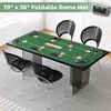 image:imageGiantex 79 x 36 Inch Poker Table Top Foldable 8 Player Texas Holdem Poker Table Topper wCarry Bag Cup Holders Chip Trays Portable AntiSlip Blackjack Card Board Poker Mat Layout for CasinoDark Green