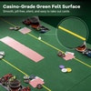 image:imageGiantex 79 x 36 Inch Poker Table Top Foldable 8 Player Texas Holdem Poker Table Topper wCarry Bag Cup Holders Chip Trays Portable AntiSlip Blackjack Card Board Poker Mat Layout for CasinoDark Green