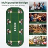 image:imageGiantex 79 x 36 Inch Poker Table Top Foldable 8 Player Texas Holdem Poker Table Topper wCarry Bag Cup Holders Chip Trays Portable AntiSlip Blackjack Card Board Poker Mat Layout for CasinoDark Green