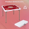 image:imageGiantex Folding Mahjong Table 35 Square Card Table with Cup Holders Removable Noise Reduction Mat HDPE Tabletop 4Player Portable Domino Tables for Poker Blackjack Board Game RedRed