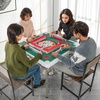 image:imageGiantex Folding Mahjong Table 35 Square Card Table with Cup Holders Removable Noise Reduction Mat HDPE Tabletop 4Player Portable Domino Tables for Poker Blackjack Board Game RedGreen