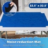 image:imageGiantex Folding Mahjong Table 35 Square Card Table with Cup Holders Removable Noise Reduction Mat HDPE Tabletop 4Player Portable Domino Tables for Poker Blackjack Board Game RedDark Blue