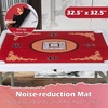image:imageGiantex Folding Mahjong Table 35 Square Card Table with Cup Holders Removable Noise Reduction Mat HDPE Tabletop 4Player Portable Domino Tables for Poker Blackjack Board Game RedRed