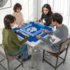 image:imageGiantex Folding Mahjong Table 35 Square Card Table with Cup Holders Removable Noise Reduction Mat HDPE Tabletop 4Player Portable Domino Tables for Poker Blackjack Board Game RedDark Blue