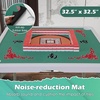 image:imageGiantex Folding Mahjong Table 35 Square Card Table with Cup Holders Removable Noise Reduction Mat HDPE Tabletop 4Player Portable Domino Tables for Poker Blackjack Board Game RedGreen