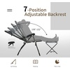 image:imageGiantex Set of 2 Patio Dining Chairs with Footstools Folding Recliner Chairs with 7Position Adjustable Backrest Headrest Mesh Bag Outdoor Portable Lounge Chairs for Poolside Backyard GreyGrey