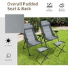 image:imageGiantex Set of 2 Patio Dining Chairs with Footstools Folding Recliner Chairs with 7Position Adjustable Backrest Headrest Mesh Bag Outdoor Portable Lounge Chairs for Poolside Backyard GreyGrey