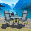 image:imageGiantex Set of 2 Patio Dining Chairs with Footstools Folding Recliner Chairs with 7Position Adjustable Backrest Headrest Mesh Bag Outdoor Portable Lounge Chairs for Poolside Backyard GreyGrey