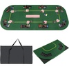image:imageGiantex 79 x 36 Inch Poker Table Top Foldable 8 Player Texas Holdem Poker Table Topper wCarry Bag Cup Holders Chip Trays Portable AntiSlip Blackjack Card Board Poker Mat Layout for CasinoDark Green