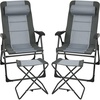 image:imageGiantex Set of 2 Patio Dining Chairs with Footstools Folding Recliner Chairs with 7Position Adjustable Backrest Headrest Mesh Bag Outdoor Portable Lounge Chairs for Poolside Backyard GreyGrey