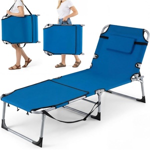 image:imageGiantex 2Pack Tanning Chair with 5 Adjustable Position Face amp Arm Hole HandShoulder Strap Removable Pillow Side Pocket 330 Lbs Capacity Lounge Chair Outdoor for Beach Sunbathing BlueBlue