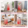 image:imageGiantex 10Drawer Rolling Storage Cart wWheels Handle Removable Drawers Mobile Organizer Storage Unit Trolley Utility Cart for Home Kitchen Living Room Office Play Room Green GradientRed