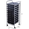 image:imageGiantex 10Drawer Rolling Storage Cart wWheels Handle Removable Drawers Mobile Organizer Storage Unit Trolley Utility Cart for Home Kitchen Living Room Office Play Room Green GradientBlack