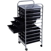 image:imageGiantex 10Drawer Rolling Storage Cart wWheels Handle Removable Drawers Mobile Organizer Storage Unit Trolley Utility Cart for Home Kitchen Living Room Office Play Room Green GradientBlack