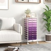 image:imageGiantex 10Drawer Rolling Storage Cart wWheels Handle Removable Drawers Mobile Organizer Storage Unit Trolley Utility Cart for Home Kitchen Living Room Office Play Room Green GradientPurple Gradient