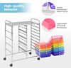image:imageGiantex 10Drawer Rolling Storage Cart wWheels Handle Removable Drawers Mobile Organizer Storage Unit Trolley Utility Cart for Home Kitchen Living Room Office Play Room Green GradientRedOrangeGreenBluePurple