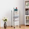 image:imageGiantex 10Drawer Rolling Storage Cart wWheels Handle Removable Drawers Mobile Organizer Storage Unit Trolley Utility Cart for Home Kitchen Living Room Office Play Room Green GradientClear