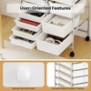 image:imageGiantex 10Drawer Rolling Storage Cart wWheels Handle Removable Drawers Mobile Organizer Storage Unit Trolley Utility Cart for Home Kitchen Living Room Office Play Room Green GradientIvory