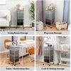 image:imageGiantex 10Drawer Rolling Storage Cart wWheels Handle Removable Drawers Mobile Organizer Storage Unit Trolley Utility Cart for Home Kitchen Living Room Office Play Room Green GradientGray Gradient