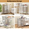 image:imageGiantex 10Drawer Rolling Storage Cart wWheels Handle Removable Drawers Mobile Organizer Storage Unit Trolley Utility Cart for Home Kitchen Living Room Office Play Room Green GradientClear