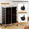 image:imageGiantex 10Drawer Rolling Storage Cart wWheels Handle Removable Drawers Mobile Organizer Storage Unit Trolley Utility Cart for Home Kitchen Living Room Office Play Room Green GradientBlack