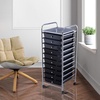image:imageGiantex 10Drawer Rolling Storage Cart wWheels Handle Removable Drawers Mobile Organizer Storage Unit Trolley Utility Cart for Home Kitchen Living Room Office Play Room Green GradientBlack