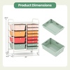 image:imageGiantex 10Drawer Rolling Storage Cart wWheels Handle Removable Drawers Mobile Organizer Storage Unit Trolley Utility Cart for Home Kitchen Living Room Office Play Room Green GradientMacaron Multicolor