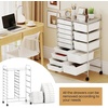 image:imageGiantex 10Drawer Rolling Storage Cart wWheels Handle Removable Drawers Mobile Organizer Storage Unit Trolley Utility Cart for Home Kitchen Living Room Office Play Room Green GradientIvory