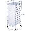 image:imageGiantex 10Drawer Rolling Storage Cart wWheels Handle Removable Drawers Mobile Organizer Storage Unit Trolley Utility Cart for Home Kitchen Living Room Office Play Room Green GradientClear