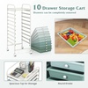 image:imageGiantex 10Drawer Rolling Storage Cart wWheels Handle Removable Drawers Mobile Organizer Storage Unit Trolley Utility Cart for Home Kitchen Living Room Office Play Room Green GradientGreen Gradient