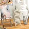 image:imageGiantex 10Drawer Rolling Storage Cart wWheels Handle Removable Drawers Mobile Organizer Storage Unit Trolley Utility Cart for Home Kitchen Living Room Office Play Room Green GradientIvory