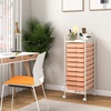 image:imageGiantex 10Drawer Rolling Storage Cart wWheels Handle Removable Drawers Mobile Organizer Storage Unit Trolley Utility Cart for Home Kitchen Living Room Office Play Room Green GradientPeach Fuzz