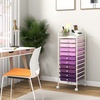 image:imageGiantex 10Drawer Rolling Storage Cart wWheels Handle Removable Drawers Mobile Organizer Storage Unit Trolley Utility Cart for Home Kitchen Living Room Office Play Room Green GradientPurple Gradient