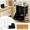 image:imageGiantex 10Drawer Rolling Storage Cart wWheels Handle Removable Drawers Mobile Organizer Storage Unit Trolley Utility Cart for Home Kitchen Living Room Office Play Room Green GradientBlack