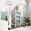 image:imageGiantex 10Drawer Rolling Storage Cart wWheels Handle Removable Drawers Mobile Organizer Storage Unit Trolley Utility Cart for Home Kitchen Living Room Office Play Room Green GradientGreen Gradient