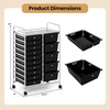 image:imageGiantex 10Drawer Rolling Storage Cart wWheels Handle Removable Drawers Mobile Organizer Storage Unit Trolley Utility Cart for Home Kitchen Living Room Office Play Room Green GradientBlack