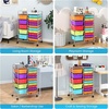 image:imageGiantex 10Drawer Rolling Storage Cart wWheels Handle Removable Drawers Mobile Organizer Storage Unit Trolley Utility Cart for Home Kitchen Living Room Office Play Room Green GradientMulticolor