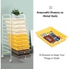 image:imageGiantex 10Drawer Rolling Storage Cart wWheels Handle Removable Drawers Mobile Organizer Storage Unit Trolley Utility Cart for Home Kitchen Living Room Office Play Room Green GradientBeigeYellowGrey