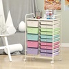 image:imageGiantex 10Drawer Rolling Storage Cart wWheels Handle Removable Drawers Mobile Organizer Storage Unit Trolley Utility Cart for Home Kitchen Living Room Office Play Room Green GradientPastel Ice Cream