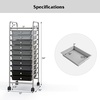 image:imageGiantex 10Drawer Rolling Storage Cart wWheels Handle Removable Drawers Mobile Organizer Storage Unit Trolley Utility Cart for Home Kitchen Living Room Office Play Room Green GradientGray Gradient