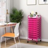 image:imageGiantex 10Drawer Rolling Storage Cart wWheels Handle Removable Drawers Mobile Organizer Storage Unit Trolley Utility Cart for Home Kitchen Living Room Office Play Room Green GradientHot Pink